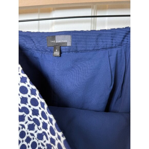 The Limited Blue & White Patterned Lined Pencil Skirt Women's Size 6 - Picture 10 of 10